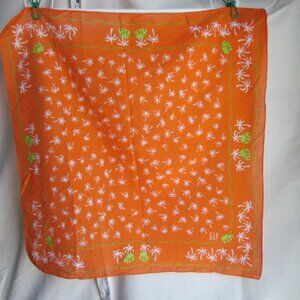 NWOT Vintage GAP cotton scarf orange with palm motif